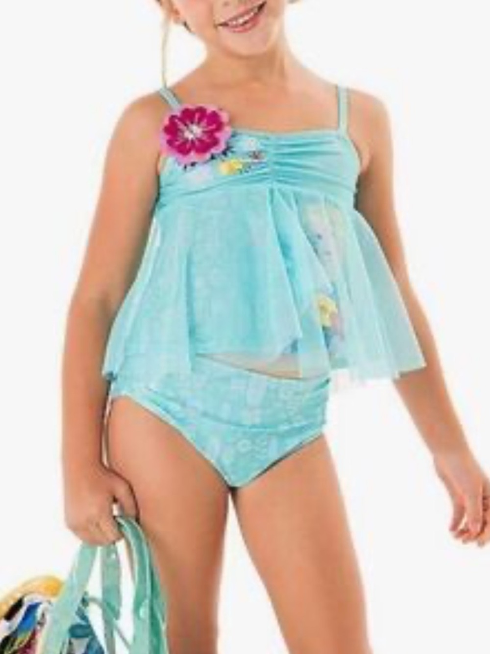 *Disney New Turquoise Frozen Theme 50+UPF 2pc Bikini #K